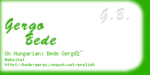 gergo bede business card